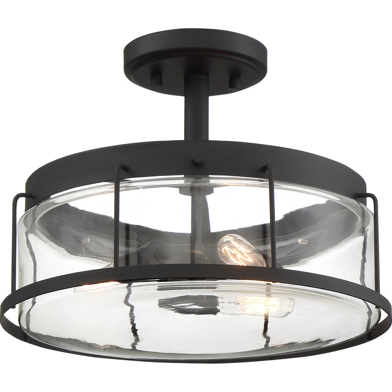 Quoizel LUD1713EK Three Light Semi Flush Mount, Earth Black