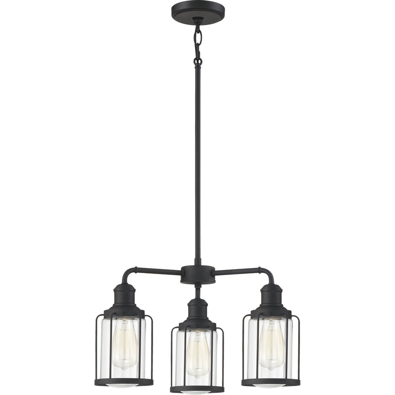 Quoizel LUD5020EK Three Light Chandelier, Earth Black