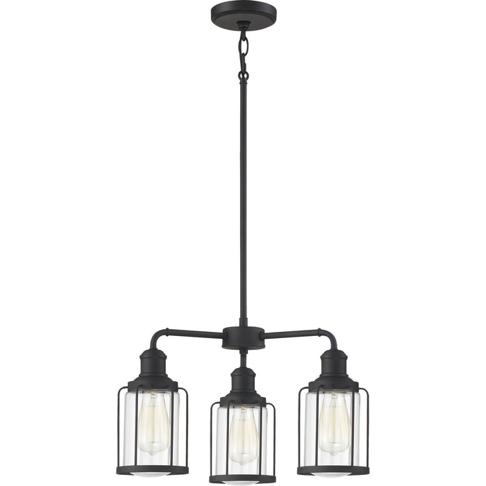 Quoizel LUD5020EK Three Light Chandelier, Earth Black