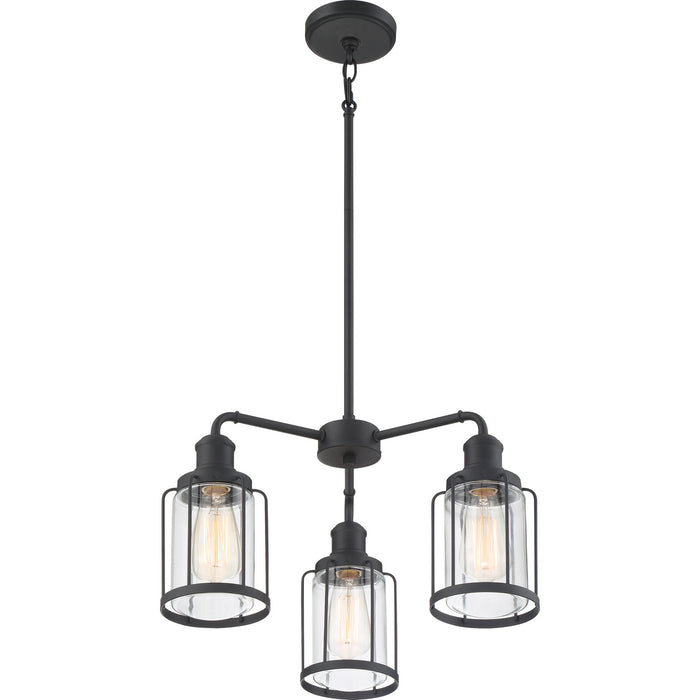Quoizel LUD5020EK Three Light Chandelier, Earth Black