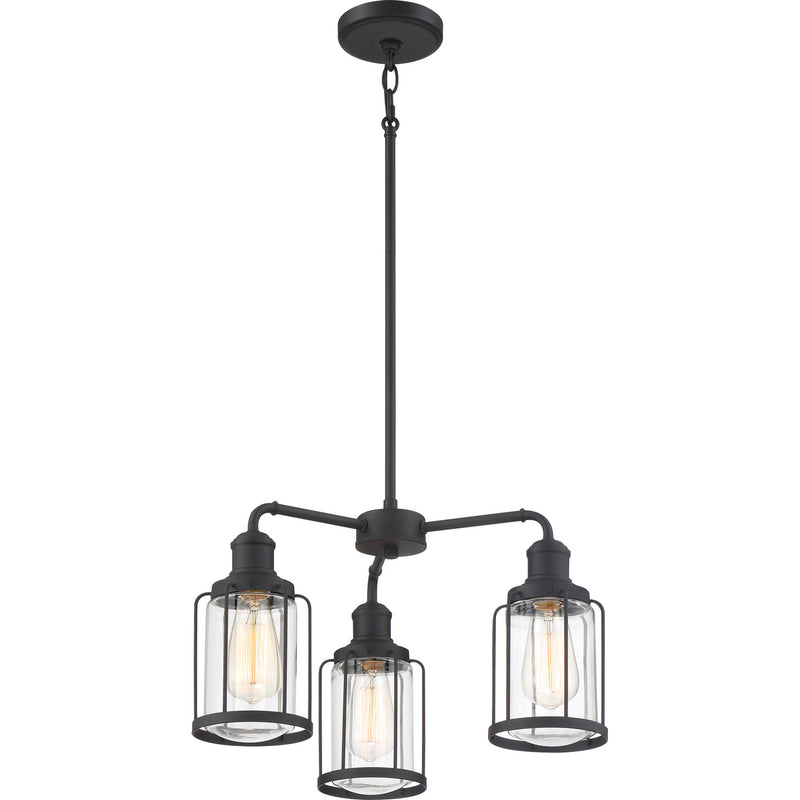 Quoizel LUD5020EK Three Light Chandelier, Earth Black