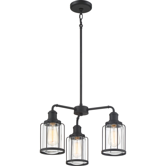Quoizel LUD5020EK Three Light Chandelier, Earth Black