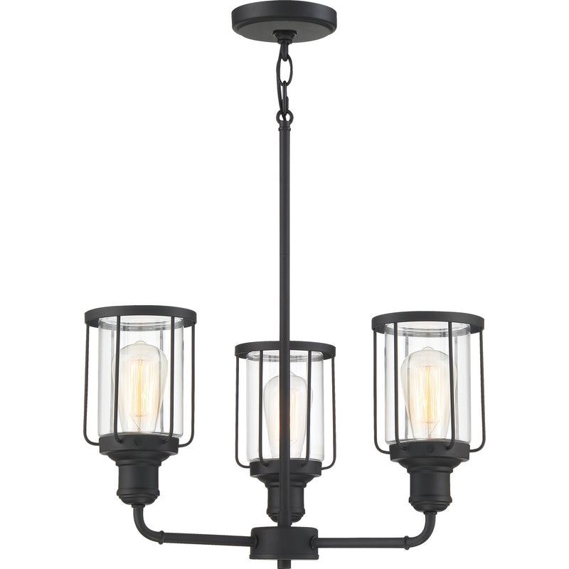 Quoizel LUD5020EK Three Light Chandelier, Earth Black