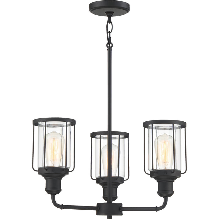 Quoizel LUD5020EK Three Light Chandelier, Earth Black
