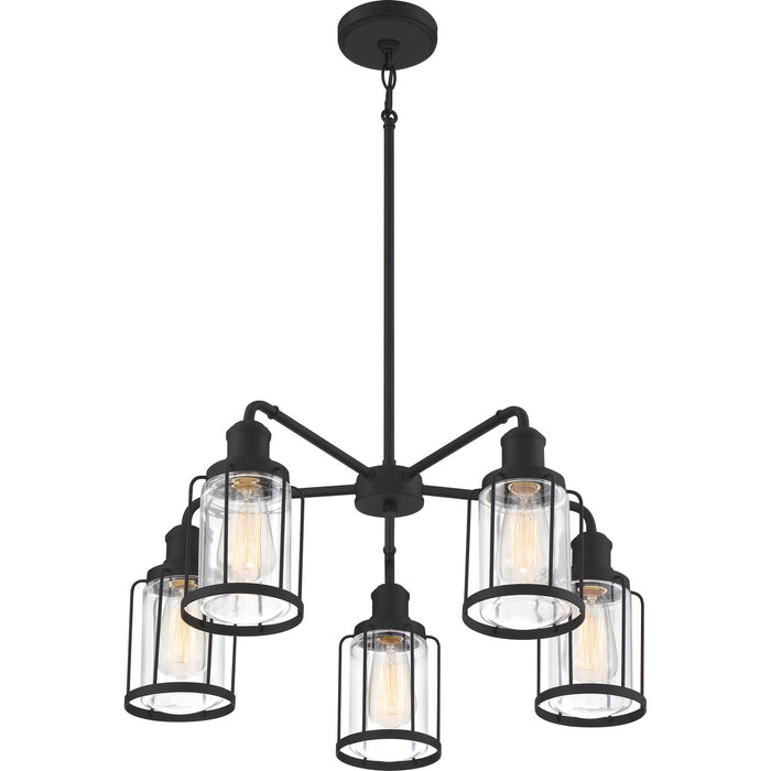Quoizel LUD5026EK Five Light Chandelier, Earth Black