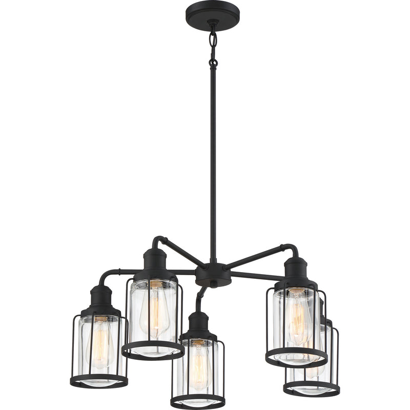Quoizel LUD5026EK Five Light Chandelier, Earth Black
