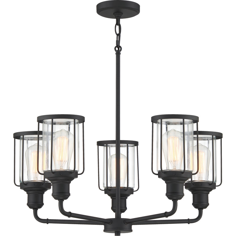 Quoizel LUD5026EK Five Light Chandelier, Earth Black