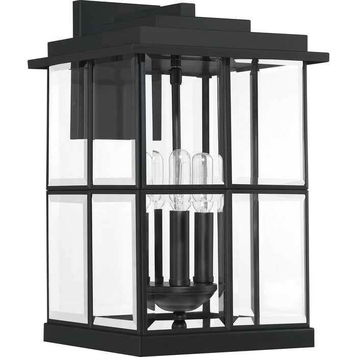 Quoizel MGN8410MBK Three Light Outdoor Wall Lantern, Matte Black