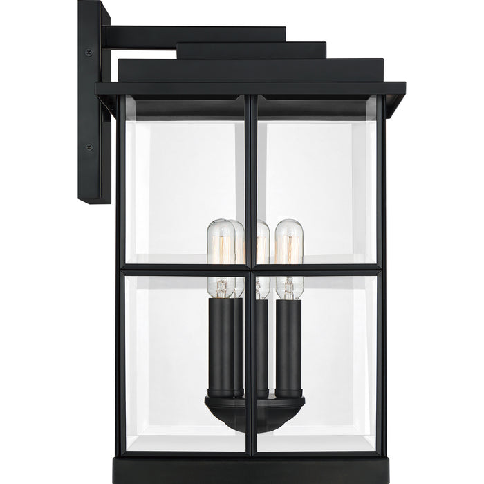 Quoizel MGN8410MBK Three Light Outdoor Wall Lantern, Matte Black