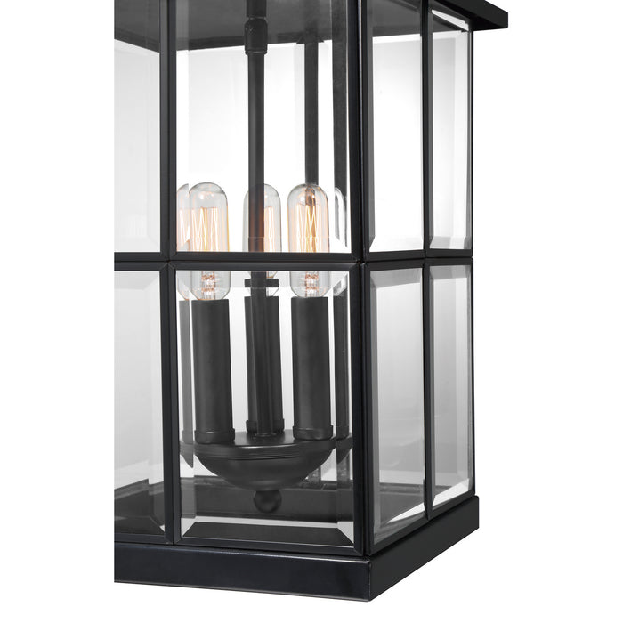 Quoizel MGN8410MBK Three Light Outdoor Wall Lantern, Matte Black