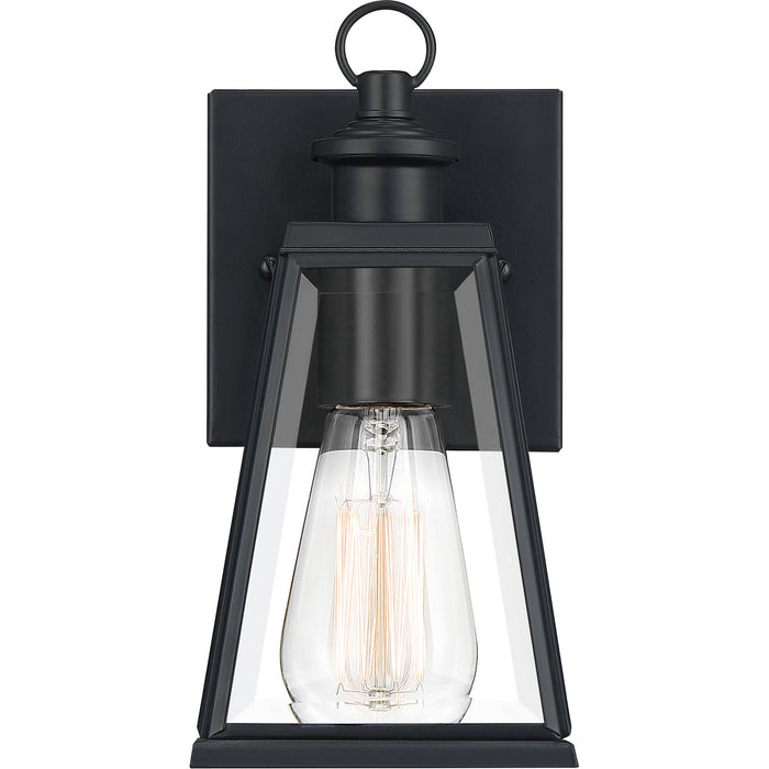 Quoizel PAX8305MBK One Light Outdoor Wall Lantern, Matte Black