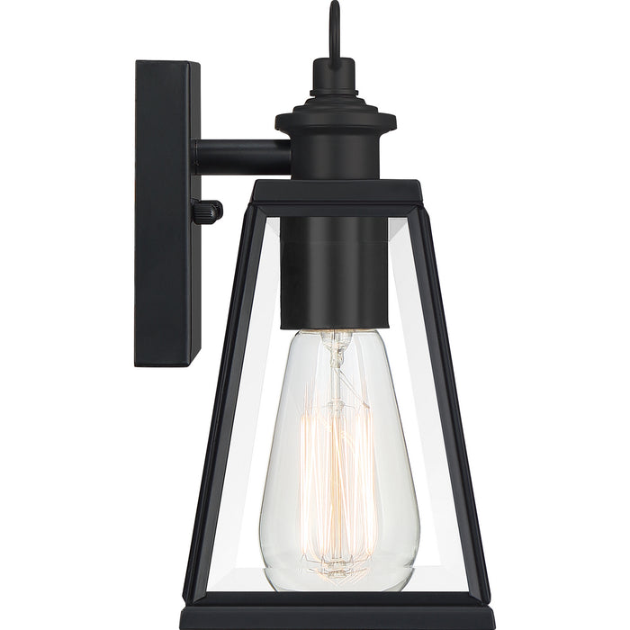 Quoizel PAX8305MBK One Light Outdoor Wall Lantern, Matte Black