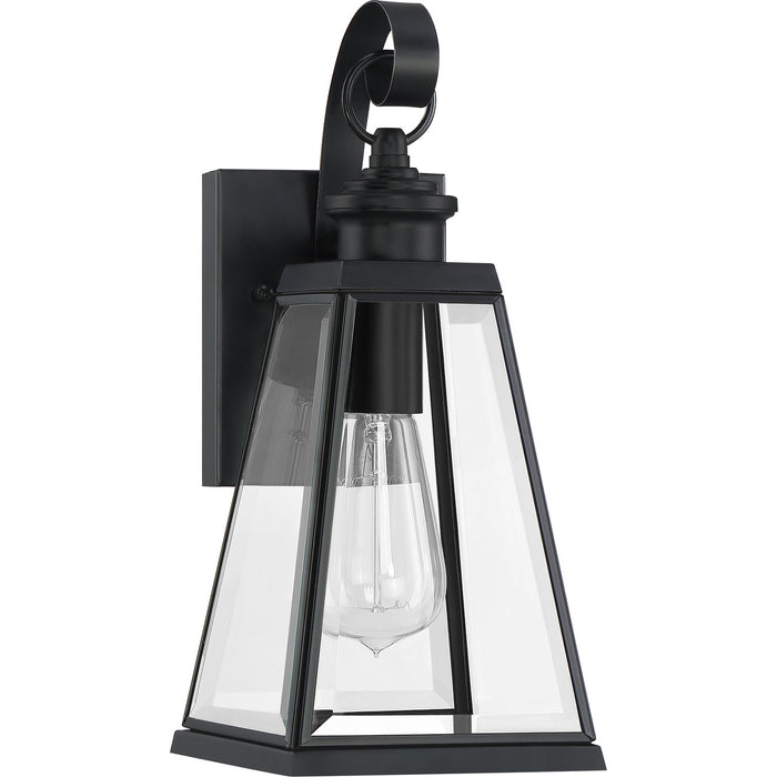 Quoizel PAX8405MBK One Light Outdoor Wall Lantern, Matte Black