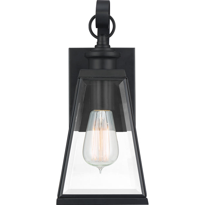 Quoizel PAX8405MBK One Light Outdoor Wall Lantern, Matte Black