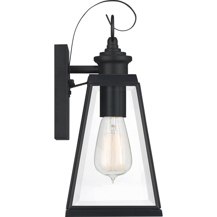 Quoizel PAX8405MBK One Light Outdoor Wall Lantern, Matte Black