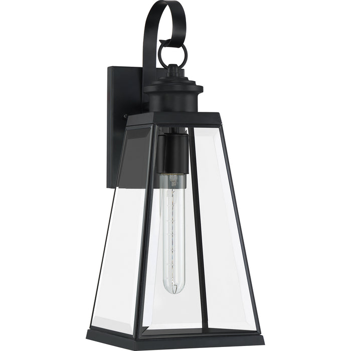 Quoizel PAX8407MBK One Light Outdoor Wall Lantern, Matte Black