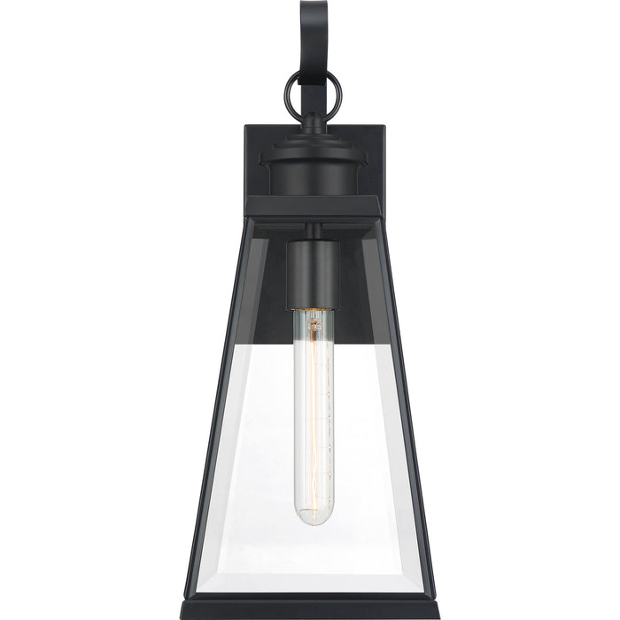 Quoizel PAX8407MBK One Light Outdoor Wall Lantern, Matte Black