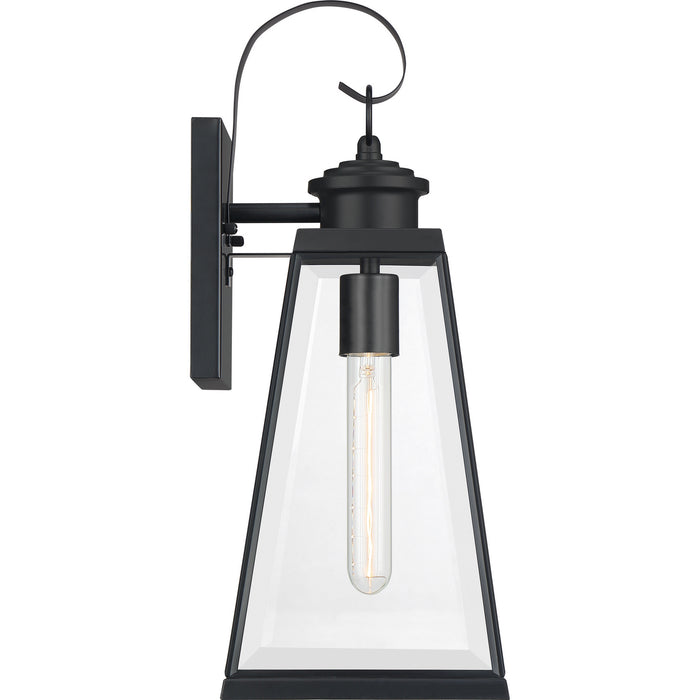 Quoizel PAX8407MBK One Light Outdoor Wall Lantern, Matte Black