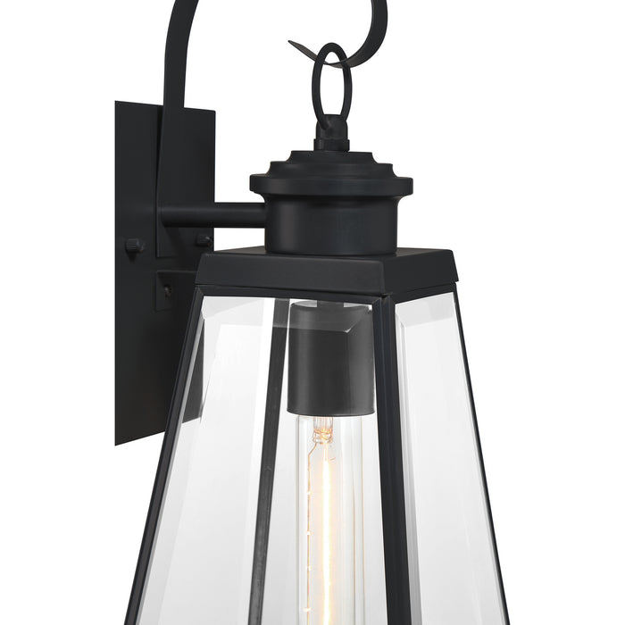 Quoizel PAX8407MBK One Light Outdoor Wall Lantern, Matte Black