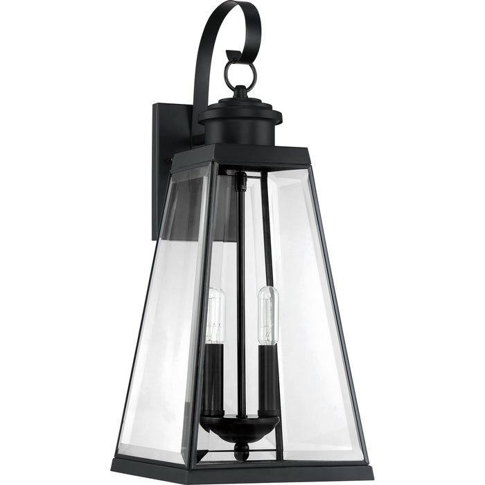 Quoizel PAX8409MBK Two Light Outdoor Wall Lantern, Matte Black
