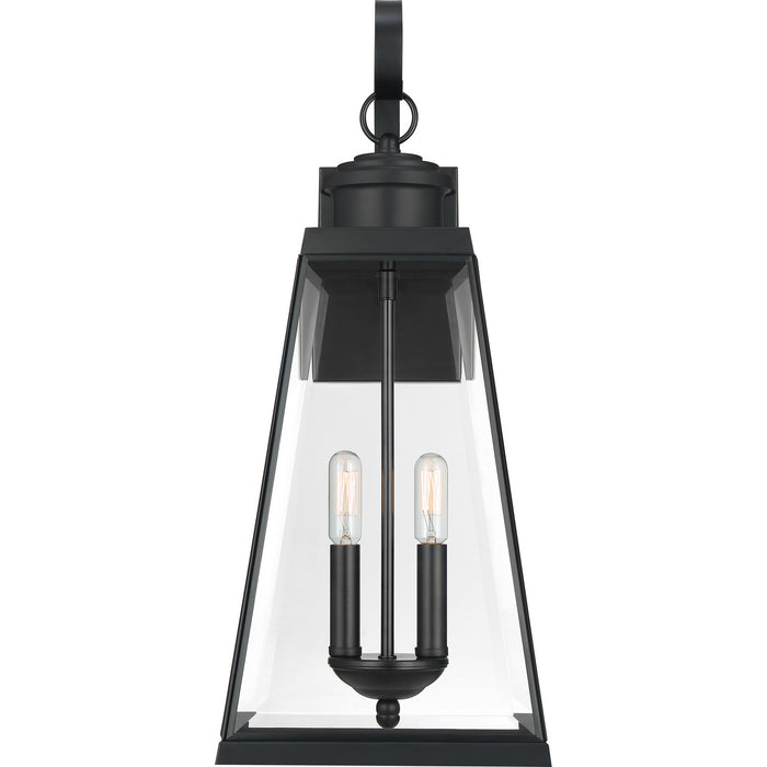 Quoizel PAX8409MBK Two Light Outdoor Wall Lantern, Matte Black