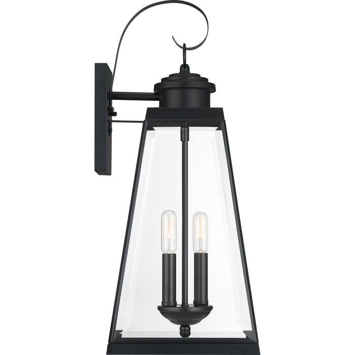 Quoizel PAX8409MBK Two Light Outdoor Wall Lantern, Matte Black