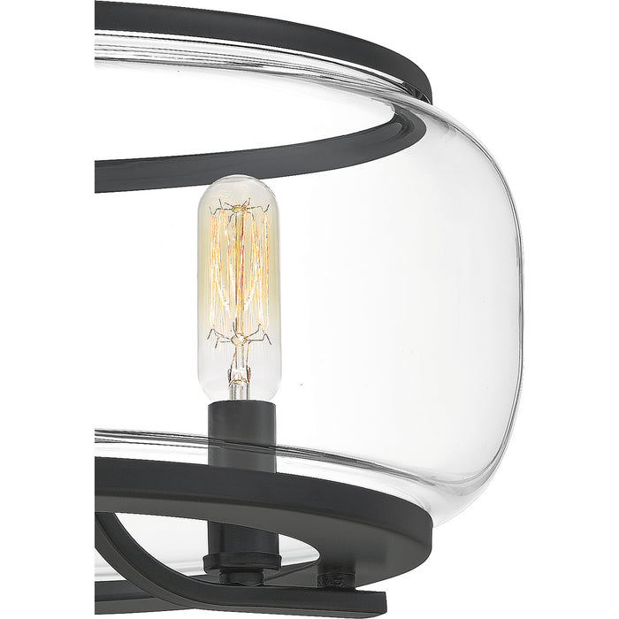 Quoizel PRUC1714MBK Three Light Semi Flush Mount, Matte Black