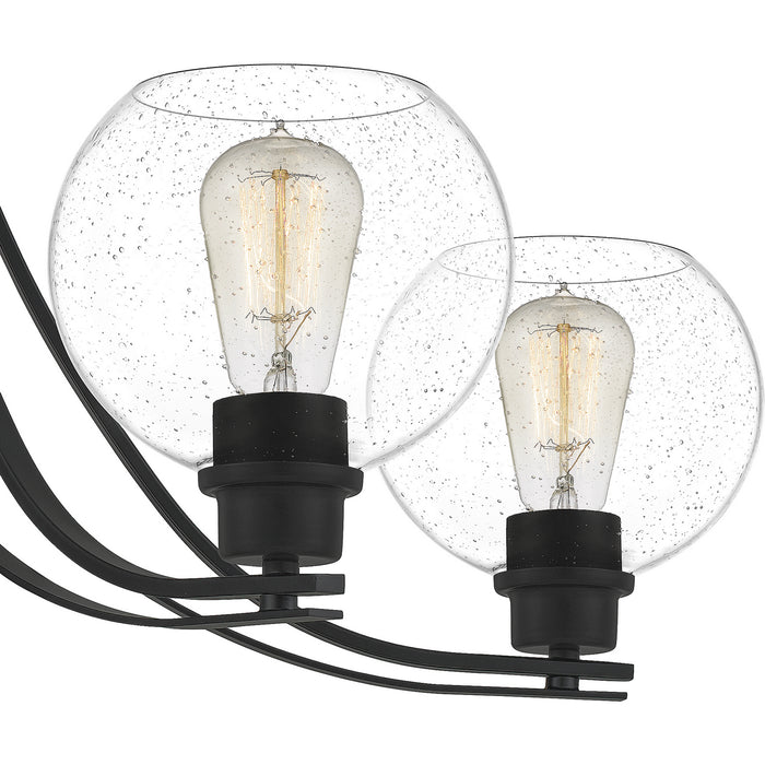 Quoizel PRUS5034MBK Nine Light Chandelier, Matte Black