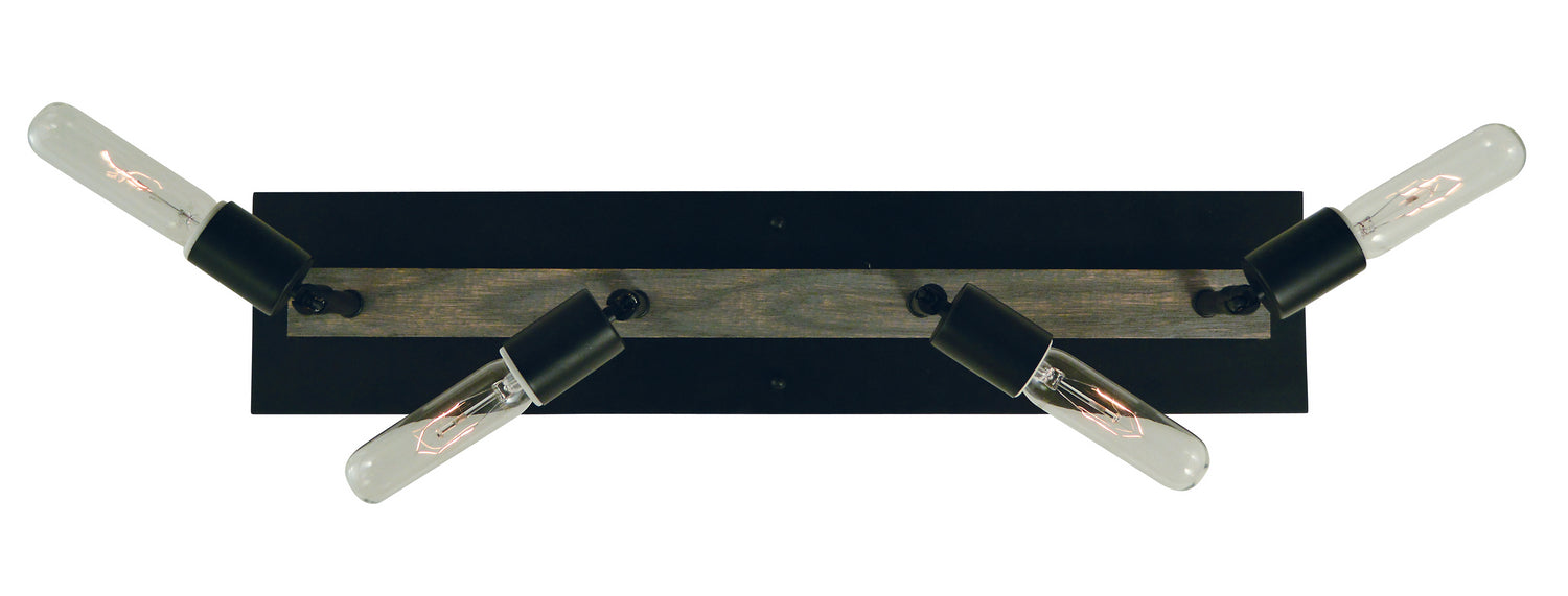Framburg 5439 MBLACK Four Light Wall Sconce, Matte Black