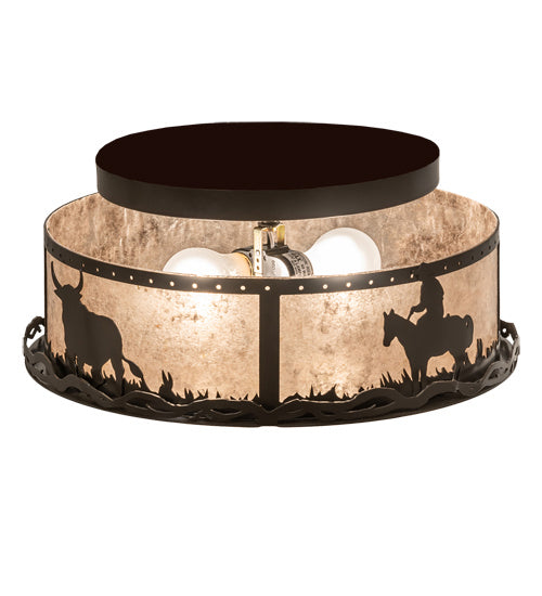 Meyda Tiffany 169798 Two Light Flushmount, Timeless Bronze