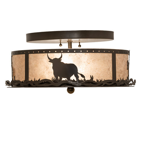 Meyda Tiffany 169798 Two Light Flushmount, Timeless Bronze