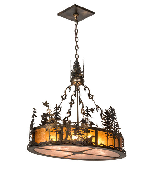 Meyda Tiffany 194622 Eight Light Pendant, Dk Burnished Antique Copper