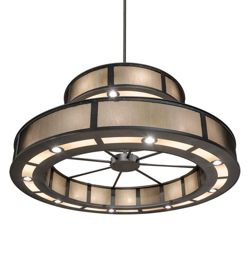 Meyda Tiffany 202731 LED Chandelier, Natural Iron And Solar Black