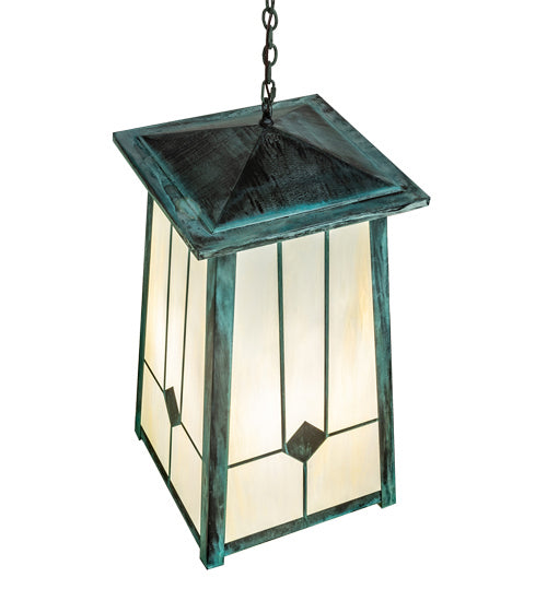 Meyda Tiffany 218696 Four Light Pendant, Craftsman Verdi And Verdi Over Timeless