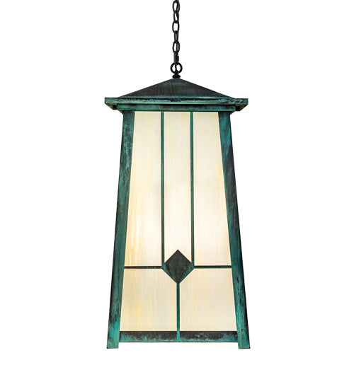 Meyda Tiffany 218696 Four Light Pendant, Craftsman Verdi And Verdi Over Timeless