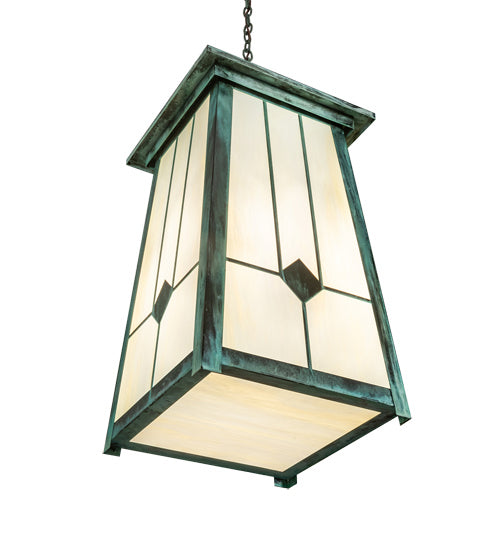 Meyda Tiffany 218696 Four Light Pendant, Craftsman Verdi And Verdi Over Timeless