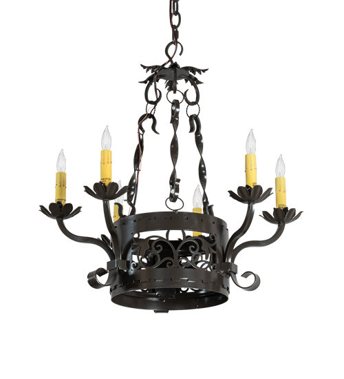 Meyda Tiffany 221249 Six Light Chandelier, Timeless Bronze