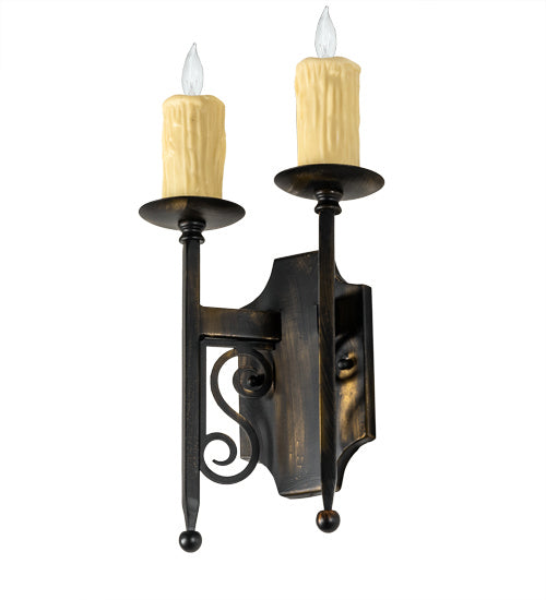 Meyda Tiffany 222726 Two Light Wall Sconce, Antique Black