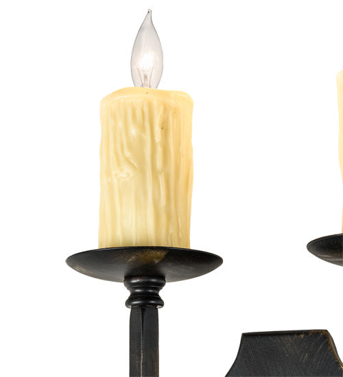 Meyda Tiffany 222726 Two Light Wall Sconce, Antique Black