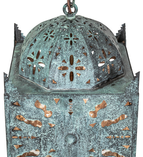Meyda Tiffany 222871 One Light Pendant, Craftsman Verdi On Brass