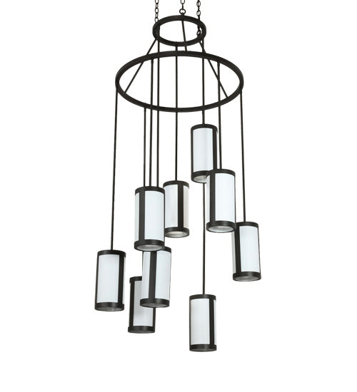 Meyda Tiffany 226577 Nine Light Chandelier, Wrought Iron