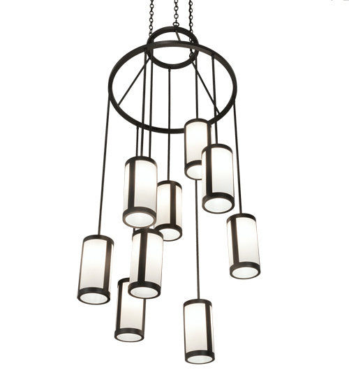 Meyda Tiffany 226577 Nine Light Chandelier, Wrought Iron