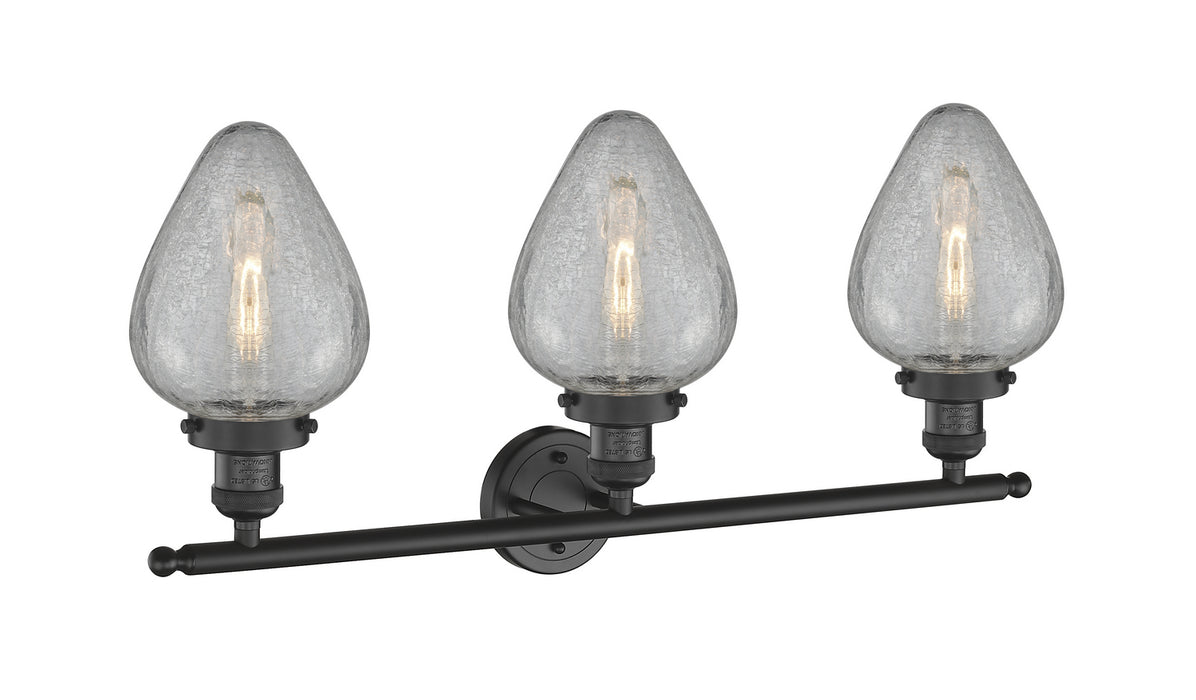 Innovations 205-BK-G165 Three Light Bath Vanity, Matte Black