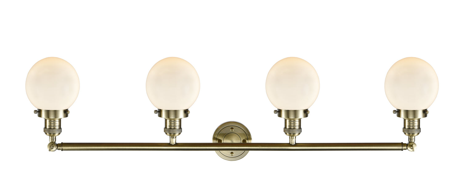 Innovations 215-AB-G201-6 Four Light Bath Vanity, Antique Brass