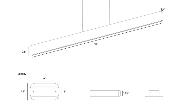 Koncept SUB-S1-SW-SIL LED Pendant, Silver