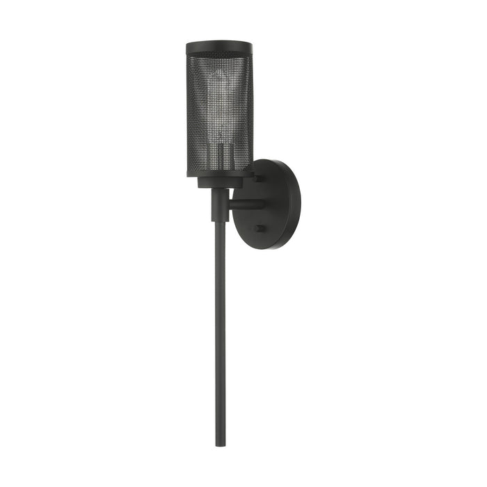 Livex Lighting 14121-04 One Light Wall Sconce, Black w/ Brushed Nickels