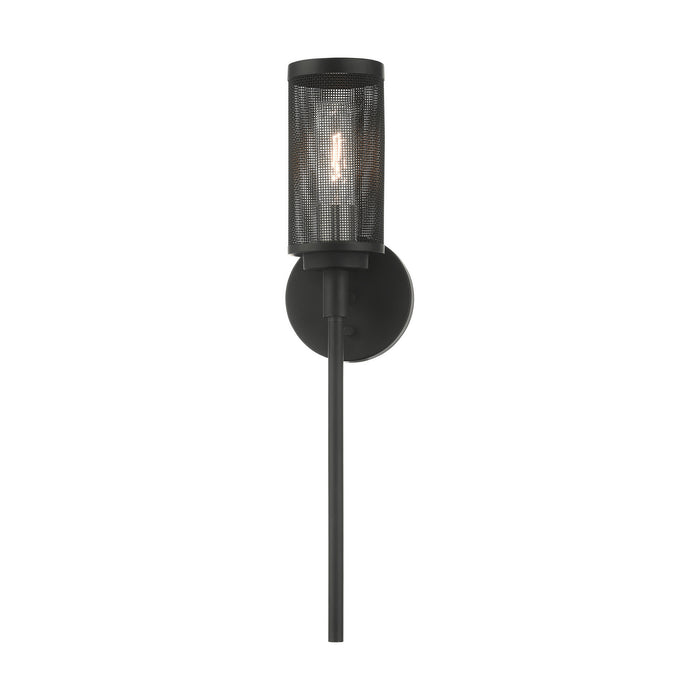 Livex Lighting 14121-04 One Light Wall Sconce, Black w/ Brushed Nickels