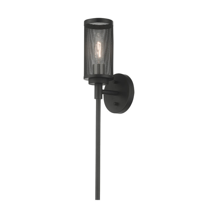 Livex Lighting 14121-04 One Light Wall Sconce, Black w/ Brushed Nickels