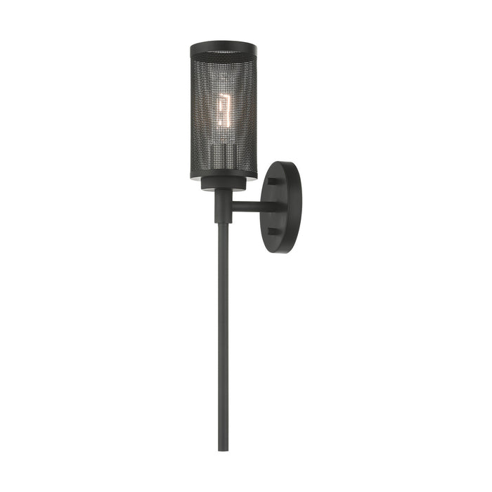 Livex Lighting 14121-04 One Light Wall Sconce, Black w/ Brushed Nickels
