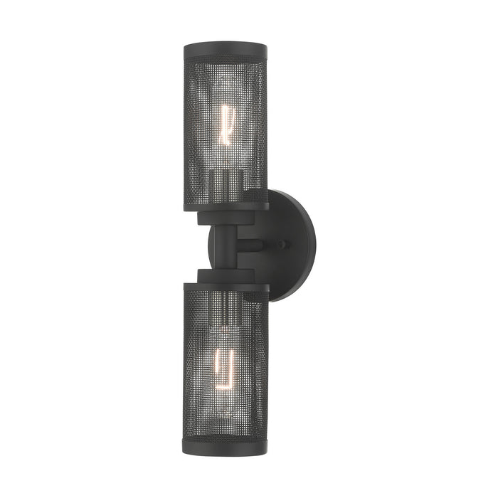 Livex Lighting 14122-04 Two Light Wall Sconce, Black w/ Brushed Nickels